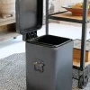 Industrial Treteimer Abfalleimer Schwarz Klein-Chic Antique