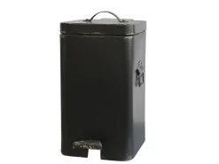 Industrial Treteimer Abfalleimer Schwarz Klein-Chic Antique