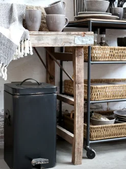 Industrial Treteimer Abfalleimer Schwarz Klein-Chic Antique