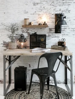 Industrial Treteimer Abfalleimer Schwarz Klein-Chic Antique