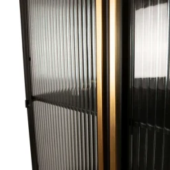 Industrial Vitrine Caeleen Metall mit geriffeltem Glas-PTMD Discount