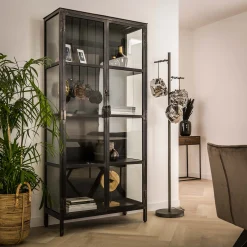 Industrial Vitrine Rift Gun Metall Glas 2türig Used-Look-Vintagehaus Outlet