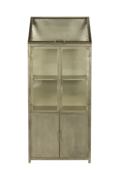 Industrial Vitrine Showcase Monviso Metall Glas Gold-DutchBone Sale