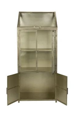 Industrial Vitrine Showcase Monviso Metall Glas Gold-DutchBone Sale
