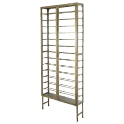 Industrial Weinregal Laurent Metallkorpus und Glas Antik-Gold für 26 Flaschen-Chic Antique Clearance