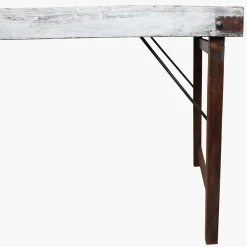 Konsolentisch Esstisch 170/40 Markttisch Vintage Klapptisch Weiß-Raw Materials Online