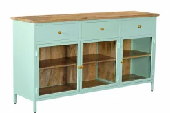 Landhaus Sideboard Provence Metallkorpus Holz Azure 160 - Ausstellungsstück-Vintagehaus Online