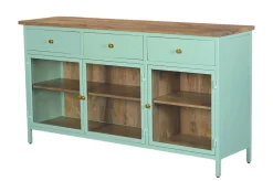 Landhaus Sideboard Provence Metallkorpus Holz Azure 160 - Ausstellungsstück-Vintagehaus Online