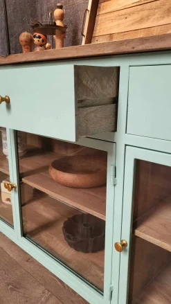 Landhaus Sideboard Provence Metallkorpus Holz Azure 160 - Ausstellungsstück-Vintagehaus Online