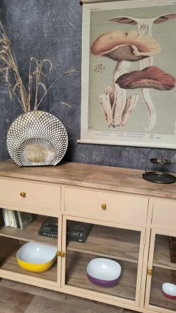 Landhaus Sideboard Provence Metallkorpus Holz Champagner 160-Vintagehaus