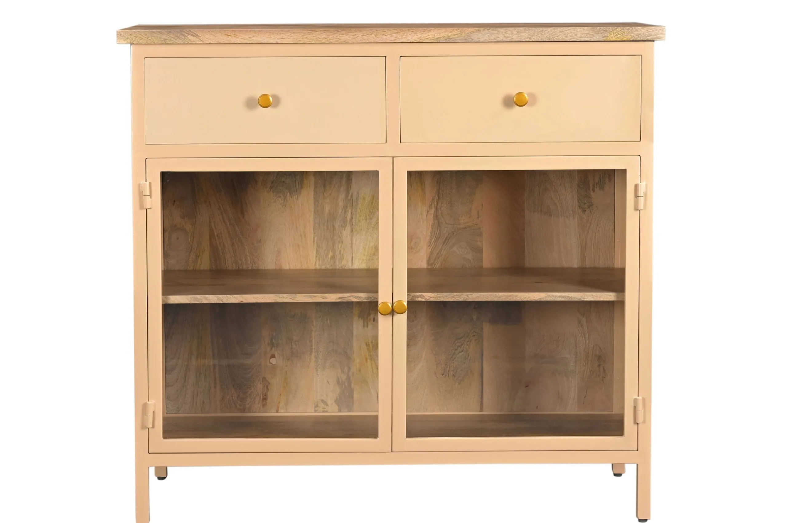 Landhaus Sideboard Vintage 2türig Provence Metall Holz Champagner-Vintagehaus Sale