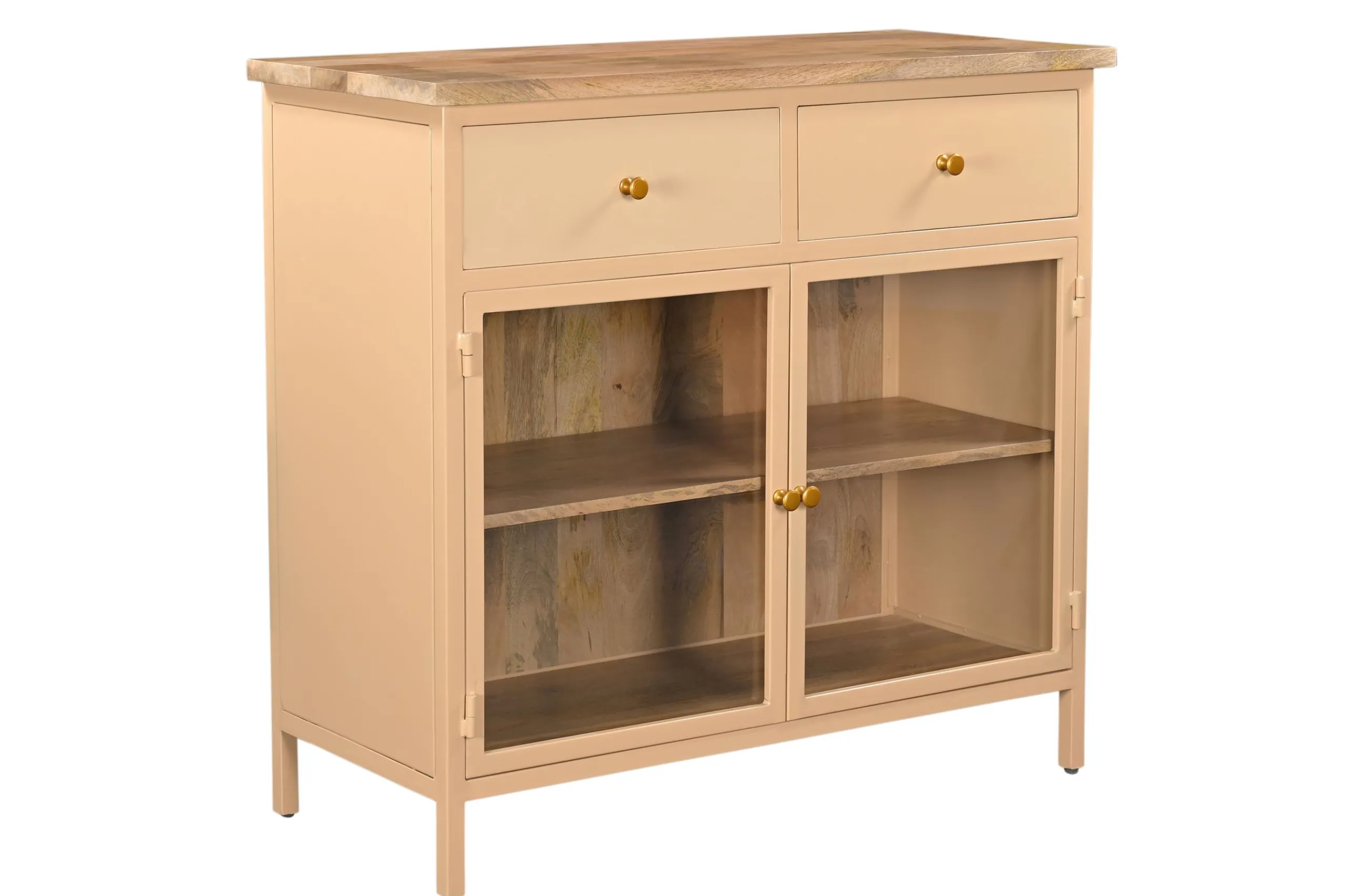 Landhaus Sideboard Vintage 2türig Provence Metall Holz Champagner-Vintagehaus Sale