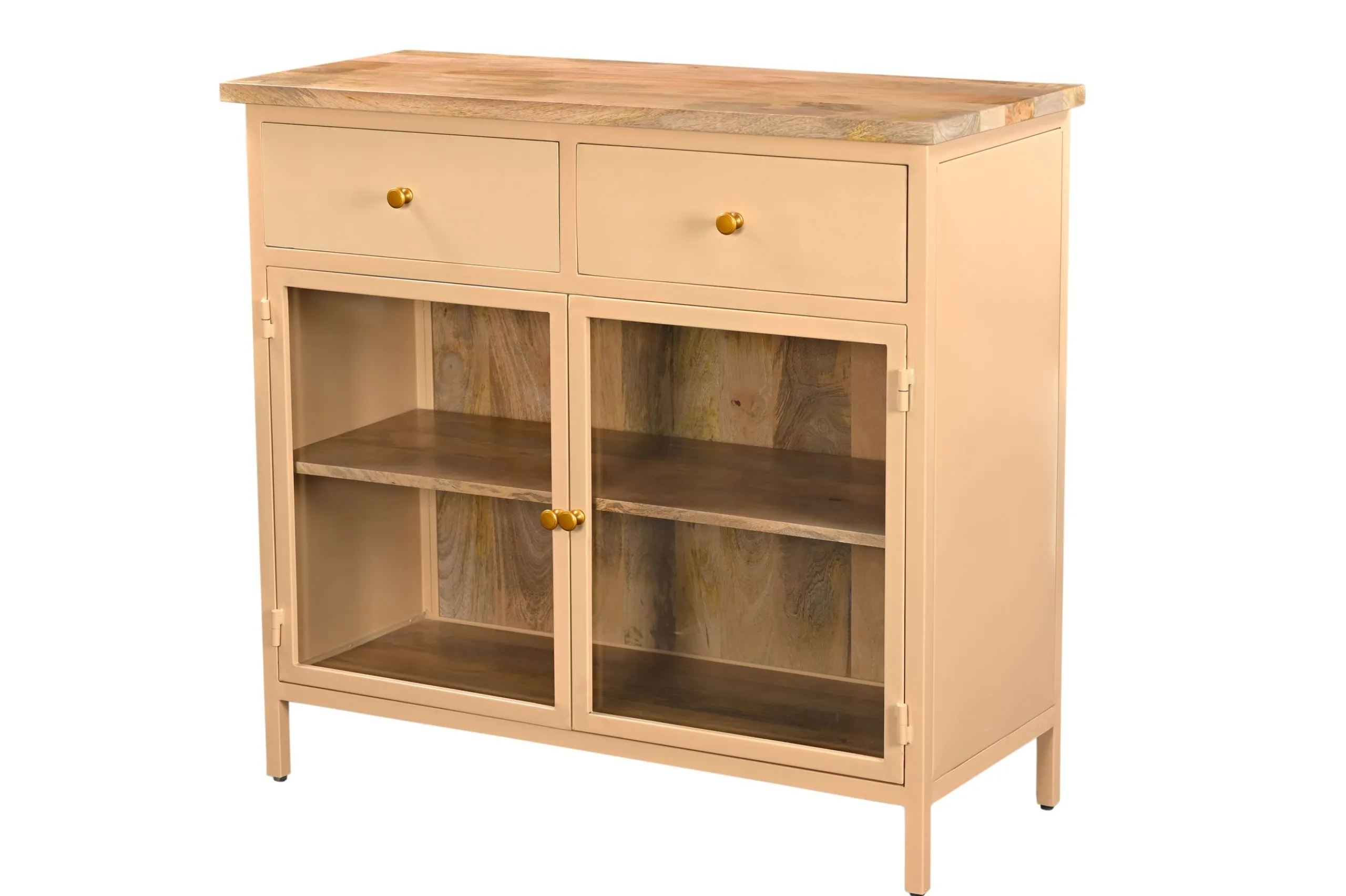 Landhaus Sideboard Vintage 2türig Provence Metall Holz Champagner-Vintagehaus Sale