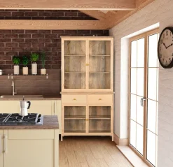 Landhaus Vitrine Küchenbuffet Provence Vintage Metall Holz Champagner 200-Vintagehaus Hot