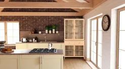 Landhaus Vitrine Küchenbuffet Provence Vintage Metall Holz Champagner 200-Vintagehaus Hot