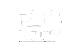 Ledersessel Rodeo Classic 1-Sitzer Cognac Chesterfield Wood-BePureHome Sale