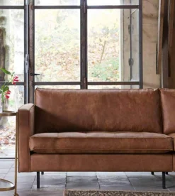 Ledersofa Rodeo 2,5-Sitzer Cognac 190-BePureHome Outlet