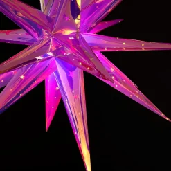 LED-Hängesterne 18 Spitzen inklusive Fernbedienung, Timer- und Dimmfunktion Lila-Vintagehaus Lampen