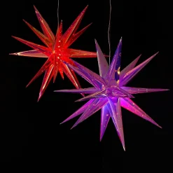 LED-Hängesterne 18 Spitzen inklusive Fernbedienung, Timer- und Dimmfunktion Lila-Vintagehaus Lampen