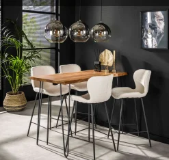 Massivholz Bartisch Industrial Edge Vintage 130/70/3,5 Baumkante-Vintagehaus Clearance