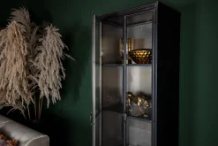 Metallschrank Vitrine Purist 180 Vintage Industrial Metall/Glass-PTMD Online