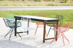 Metallstuhl Outdoor/Indoor Industrial Tulum Wire in türkis inkl. Kissen-Vintagehaus Clearance