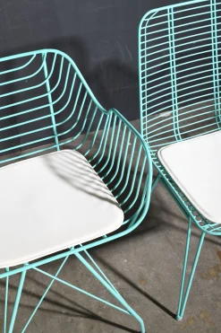 Metallstuhl Outdoor/Indoor Industrial Tulum Wire in türkis inkl. Kissen-Vintagehaus Clearance