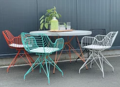 Metallstuhl Outdoor/Indoor Industrial Tulum Wire in türkis inkl. Kissen-Vintagehaus Clearance