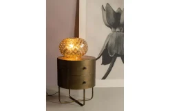 Nachttisch Beistelltisch Glossy Rund Metall Antik Messing-BePureHome