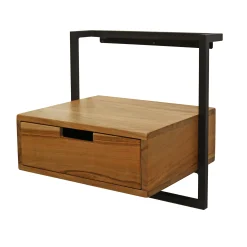 Nachttisch Solid Air Akazie Metall mit Wandhalterung-Vintagehaus New