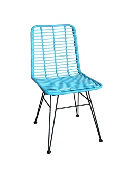 Rattanstuhl Esszimmerstuhl Hacienda Vela PE-Rattan In/Outdoor Türkis-Vintagehaus Online