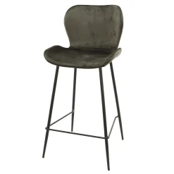 Retro Barhocker Barstuhl Velvet Samt Anthrazit-Vintagehaus Sale