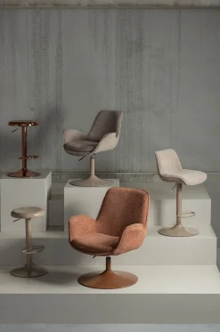 Retro Barhocker Monochrome Metall höhenverstellbar Kupfer-WOOOD Sale