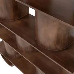 Retro Bücherregal Standegal Raumteiler Sinne Mangoholz-WOOOD Hot