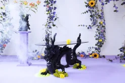 Retro Beistelltisch Couchtisch Dragonized Rauchglasplatte-Bold Monkey Outlet