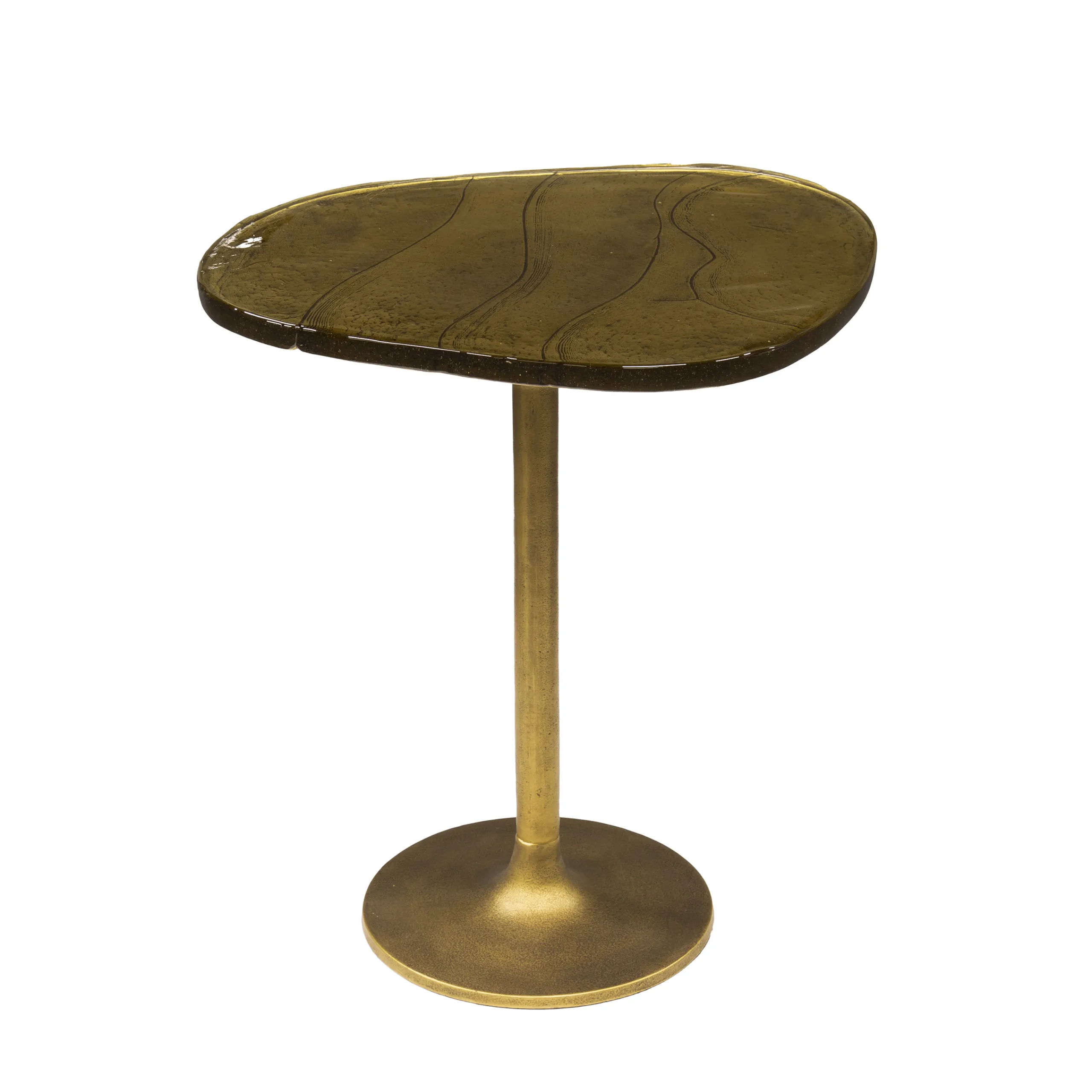 Retro Beistelltische Eclipse Glas Metall Antik-Gold M-Vintagehaus