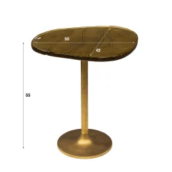 Retro Beistelltische Eclipse Glas Metall Antik-Gold M-Vintagehaus