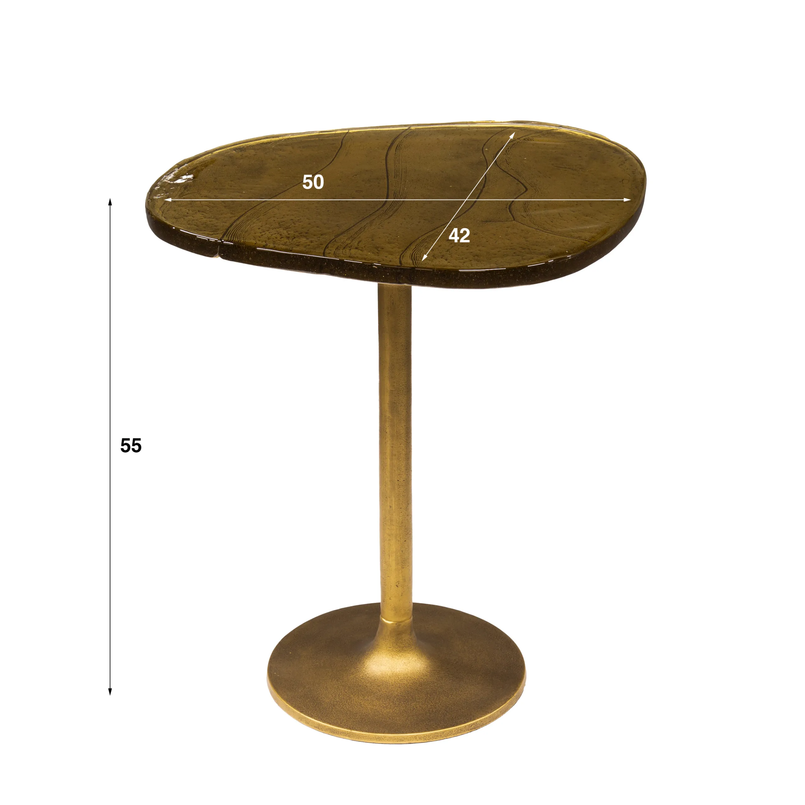 Retro Beistelltische Eclipse Glas Metall Antik-Gold M-Vintagehaus