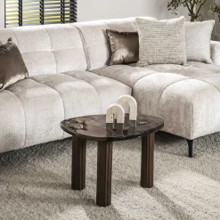 Retro Beistelltische Eclipse Glas Metall Dreibeinig Antik-Kupfer M-Vintagehaus Best