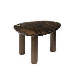 Retro Beistelltische Eclipse Glas Metall Dreibeinig Antik-Kupfer M-Vintagehaus Best