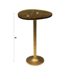 Retro Beistelltische Eclipse Glas Metall Antik-Gold L-Vintagehaus