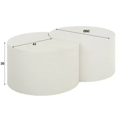 Retro Couchtisch 2er Set Half Moon Stone-Vintagehaus Hot