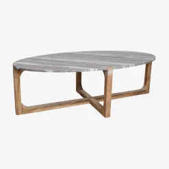 Retro Couchtisch Marmor/Sheesham - Einzelstück-Raw Materials Discount