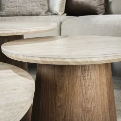 Retro Couchtisch Romano konisches Bein Travertin Keramik verschiedene Größen-Vintagehaus Hot