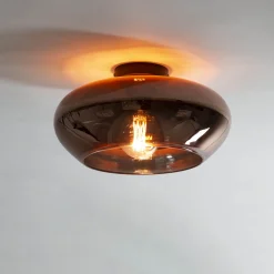 Retro Deckenlampe Elevate Glas rund in kupferfarben-Vintagehaus Lampen Best