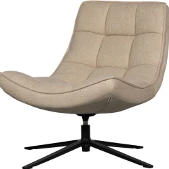 Retro Drehsessel Relaxsessel Maudi Stoff Naturfarben-WOOOD Hot