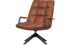 Retro Drehsessel Relaxsessel Jouke Leder Cognac Armlehne-WOOOD Hot