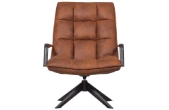 Retro Drehsessel Relaxsessel Jouke Leder Cognac Armlehne-WOOOD Hot