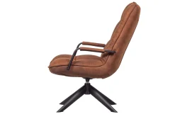 Retro Drehsessel Relaxsessel Jouke Leder Cognac Armlehne-WOOOD Hot