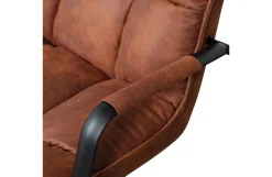 Retro Drehsessel Relaxsessel Jouke Leder Cognac Armlehne-WOOOD Hot